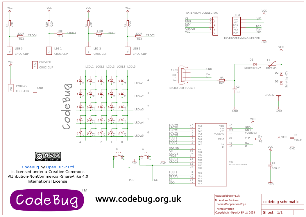 CodeBug schematic