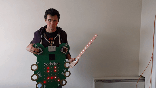 GlowBug lightsaber with big CodeBug