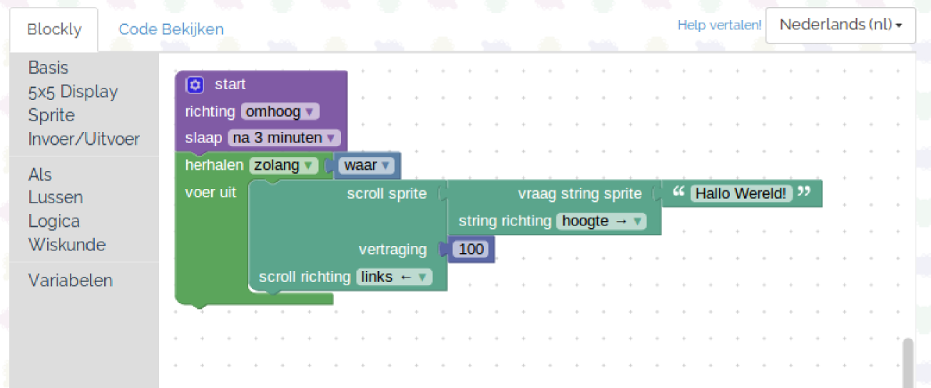 CodeBug Blockly translated