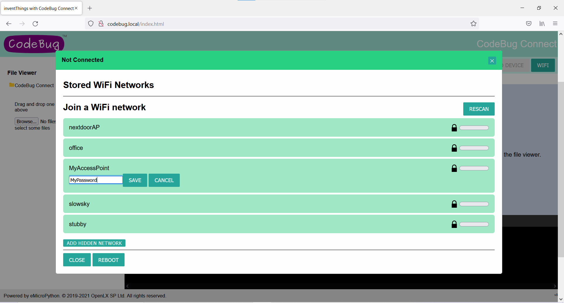 Choose your Access Point and enter password