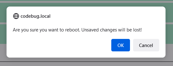 Confirm Reboot