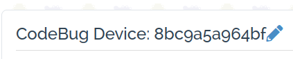 Pencil to rename CodeBug Connect Device